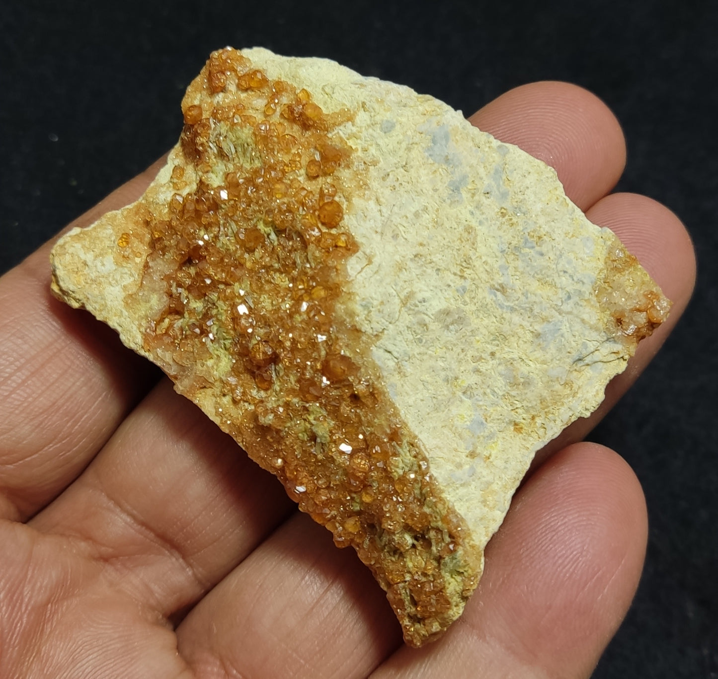 Natural Garnets variety hessonite on matrix 63 grams