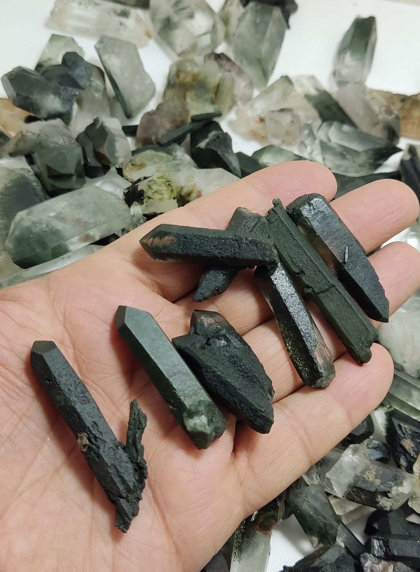 1900 grams, Aesthetic lot of terminated Chlorite Quartz crystals