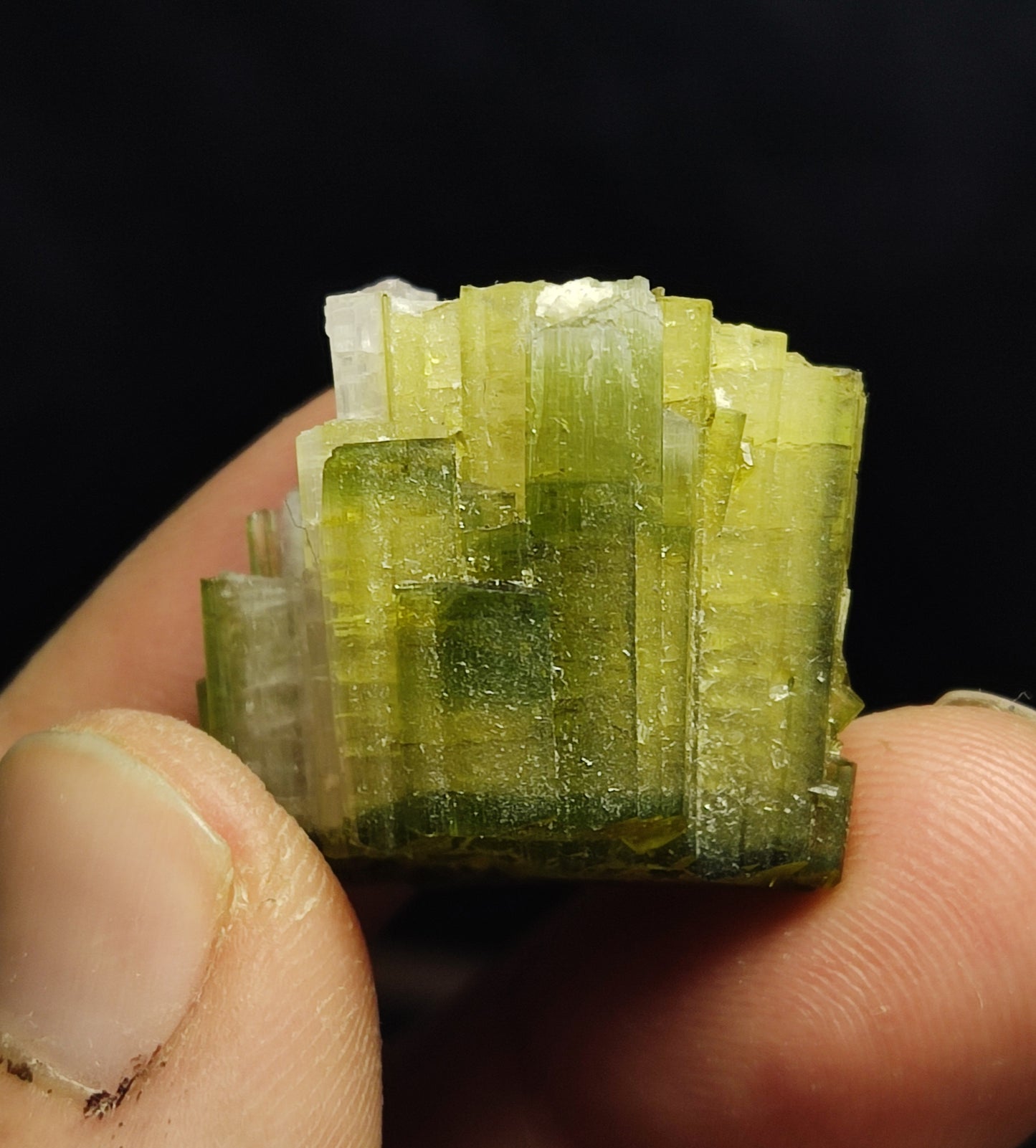 Natural green tourmaline cluster 19 grams
