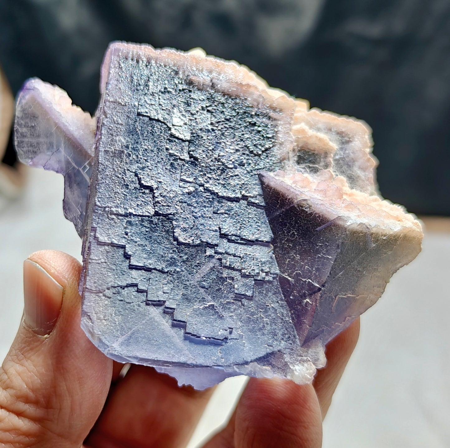 Purple Fluorite with Calcite 270 grams