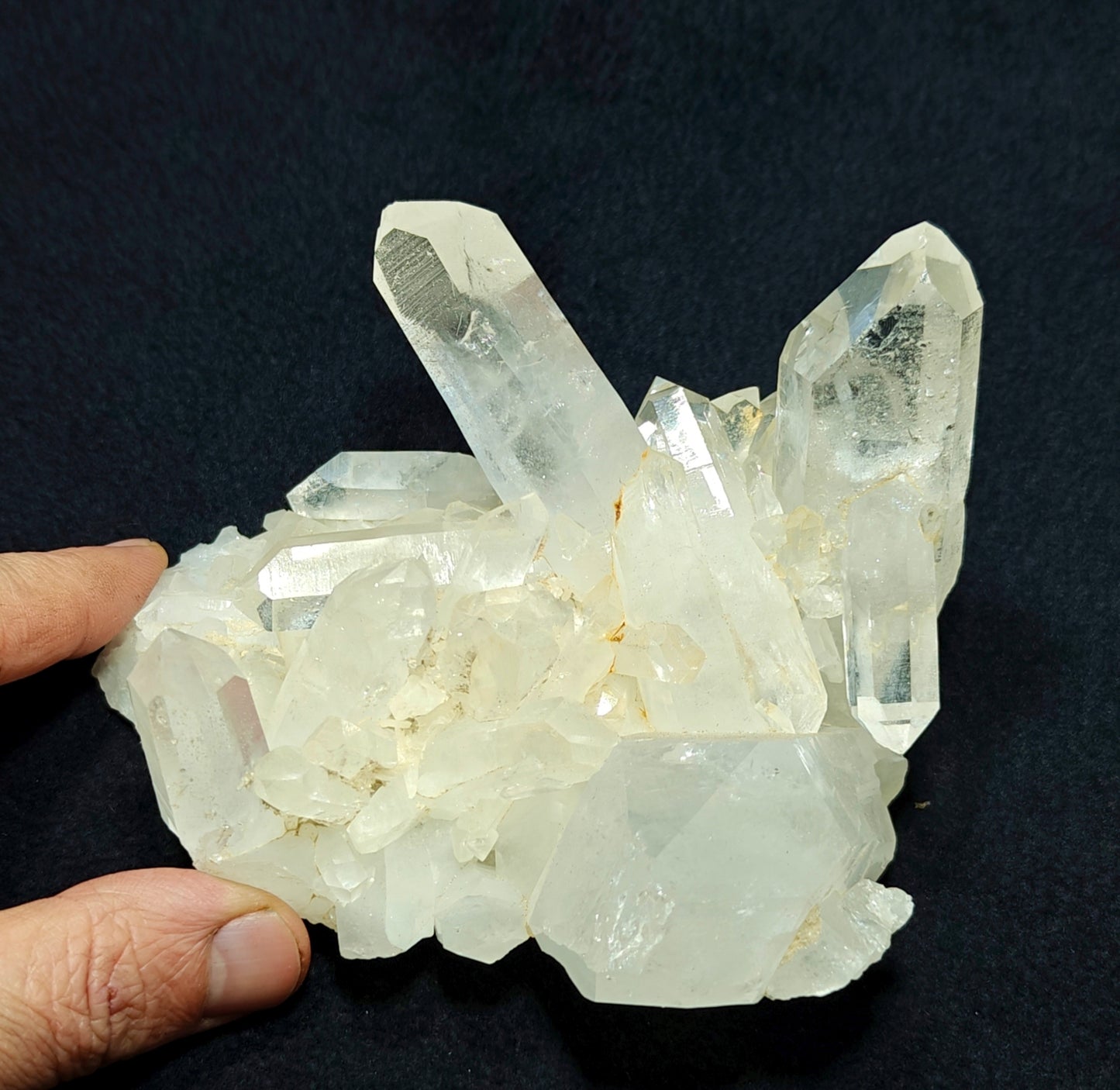 An amazing Quartz Crystals cluster with multiple Terminated Quartz Crystals 552 grams