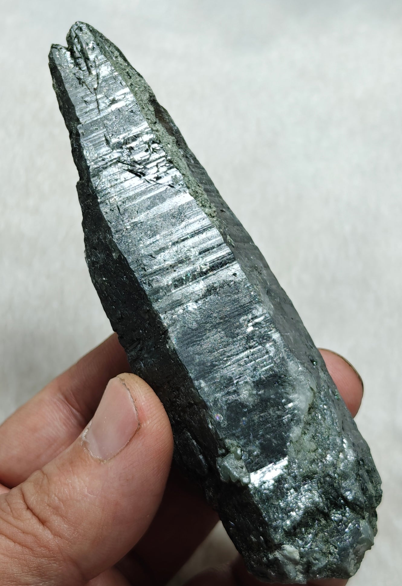 An Aesthetic Natural beautifully terminated Chlorite Quartz crystal specimen 128 grams