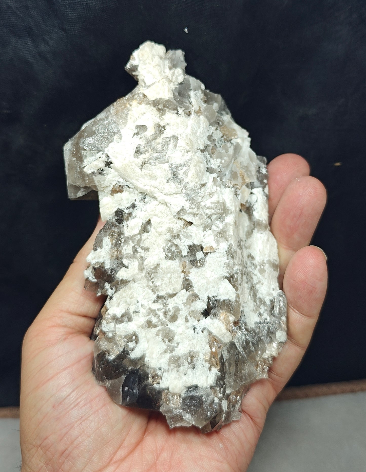peach color Topaz crystals with quartz on matrix 557 grams