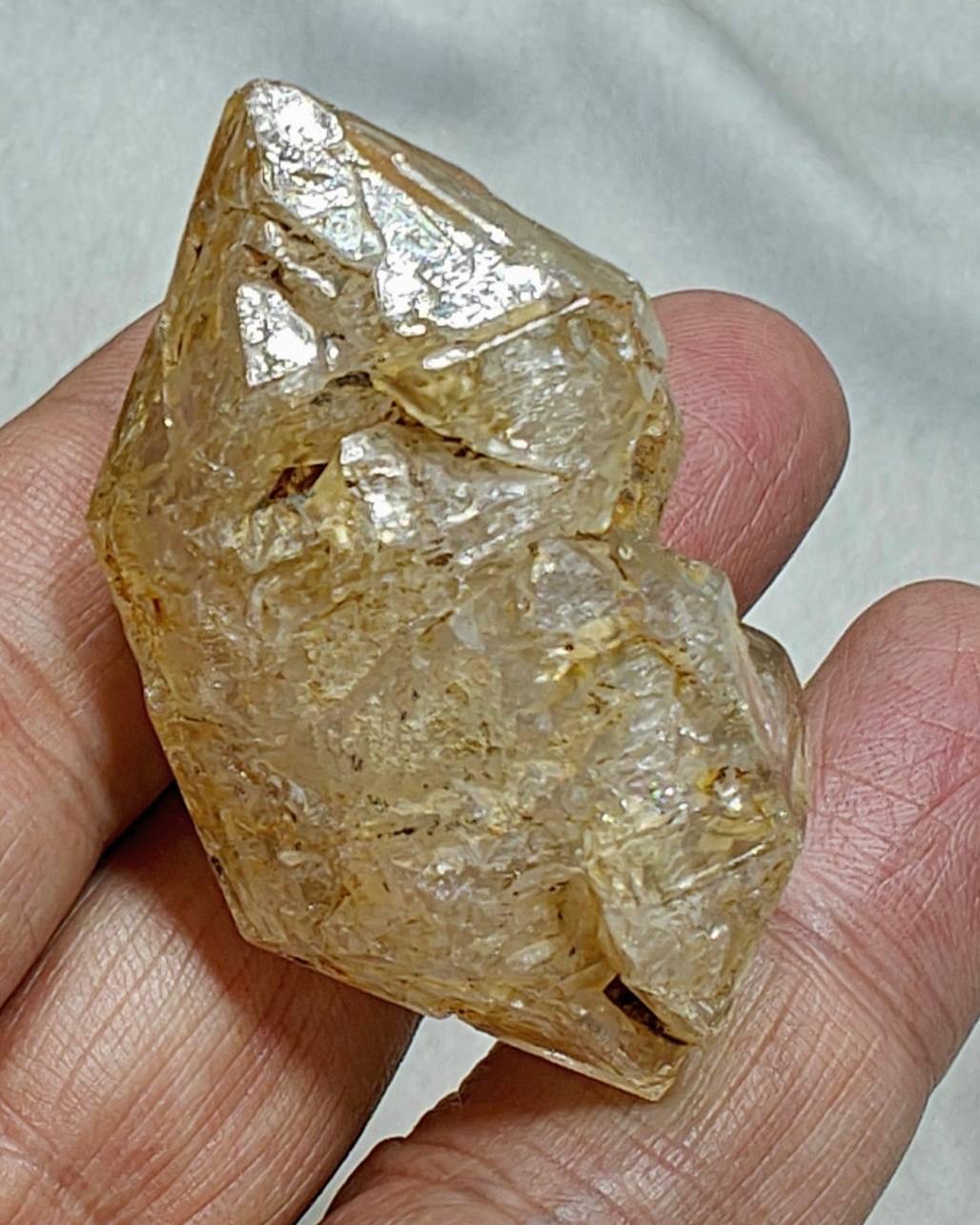 Single double terminated Fenster Quartz Crystal 46 grams