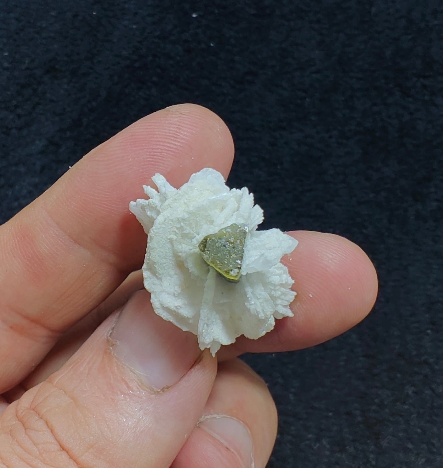 Greencap Tourmaline crystal with associated cleavelandite 10 grams