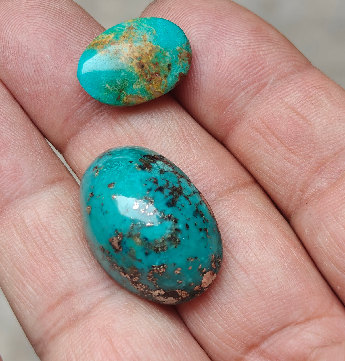 Natural stabilized turquoise cabochon collection 83 grams