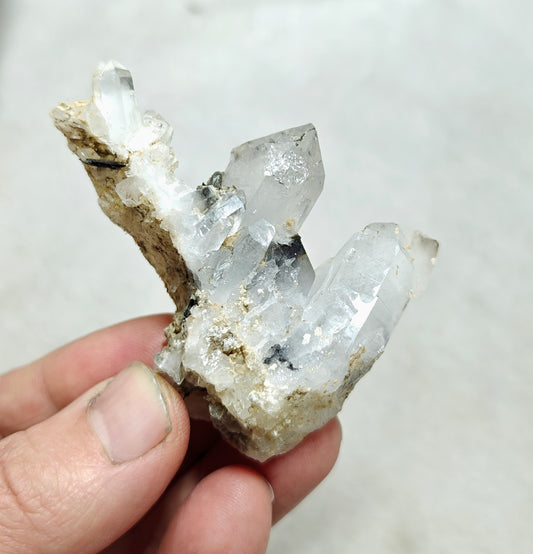 Natural quartz cluster with brookite inclusions 69 grams