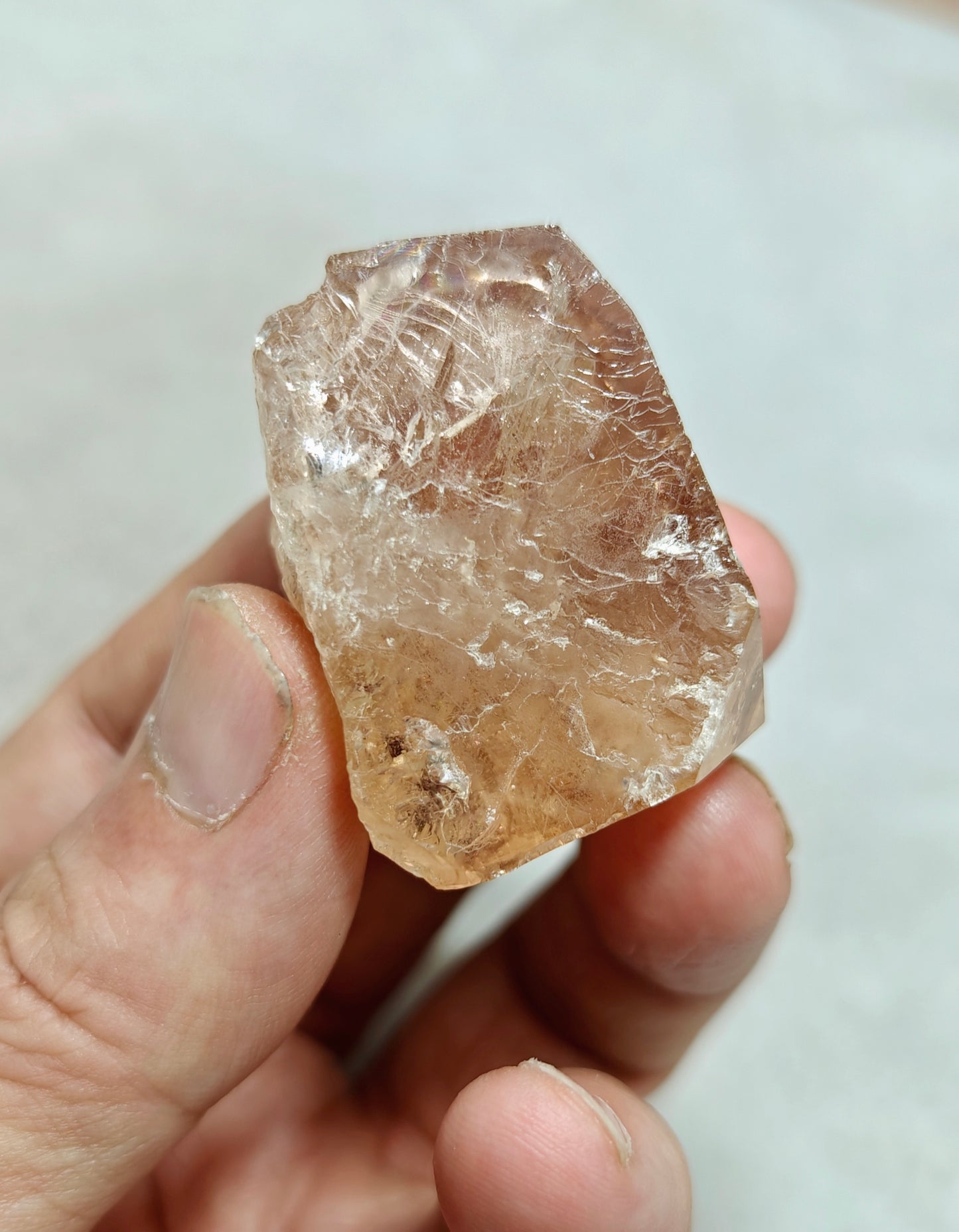 Peach color topaz crystal 86 grams