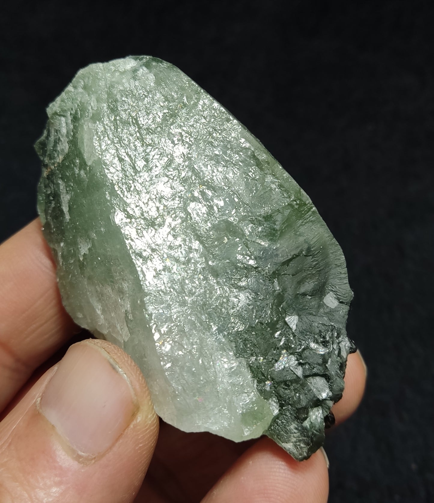 Natural double terminated byss-olite inclusions quartz crystal 79 grams