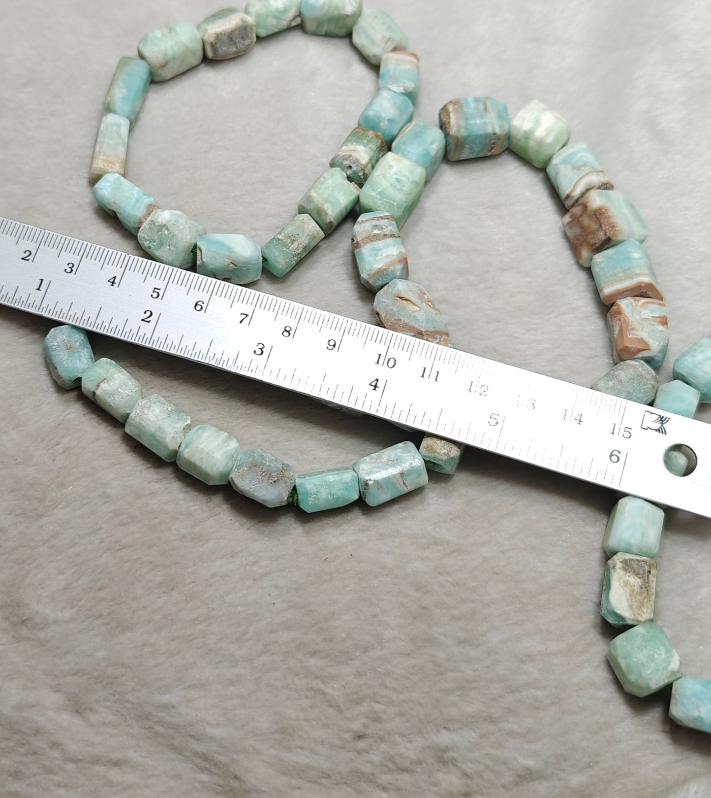Natural aragonite beads bracelets adjustable elastic fit