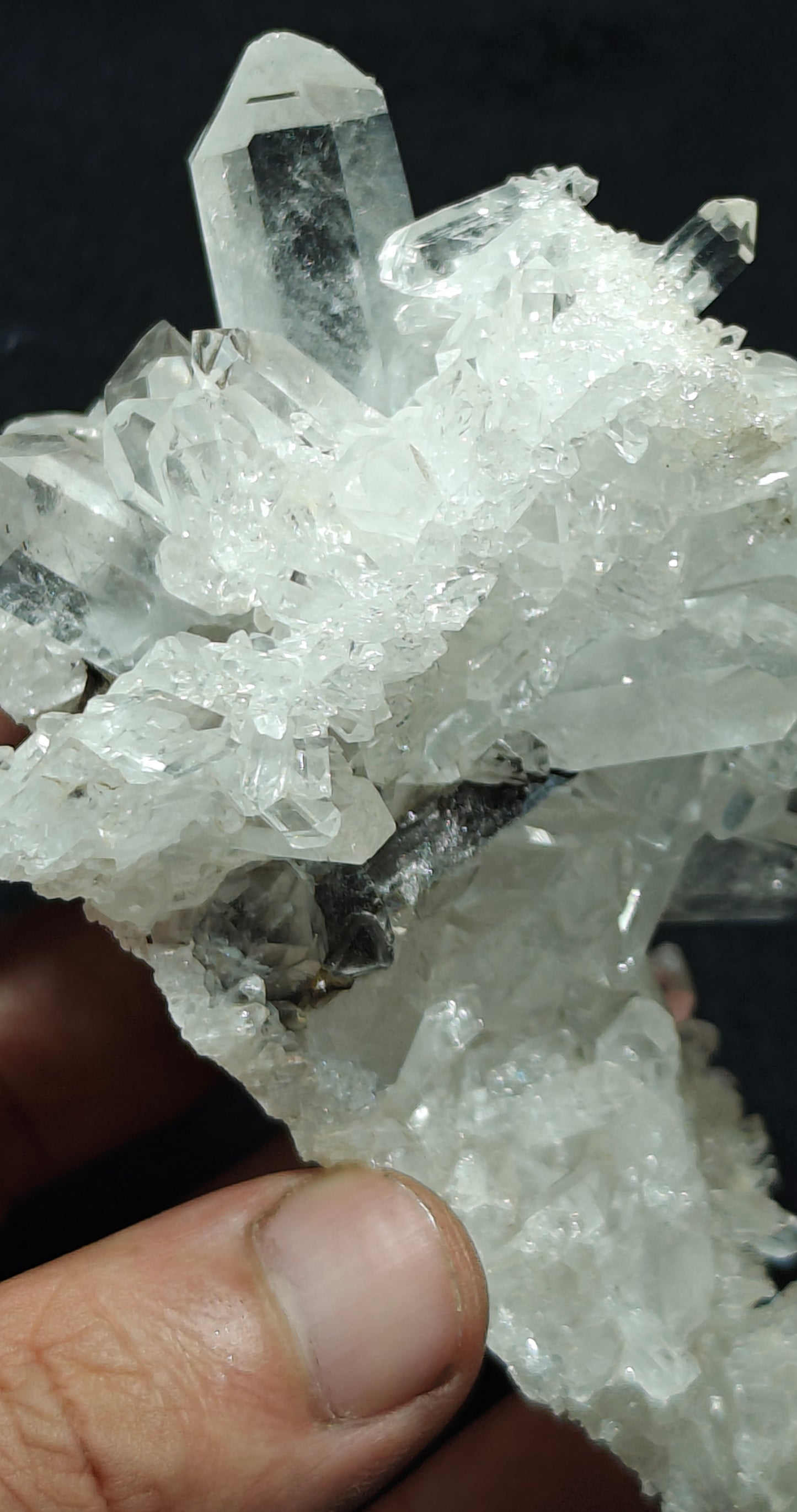 Single beautiful high lusterous Quartz Crystals with brookite on matrix 244 grams