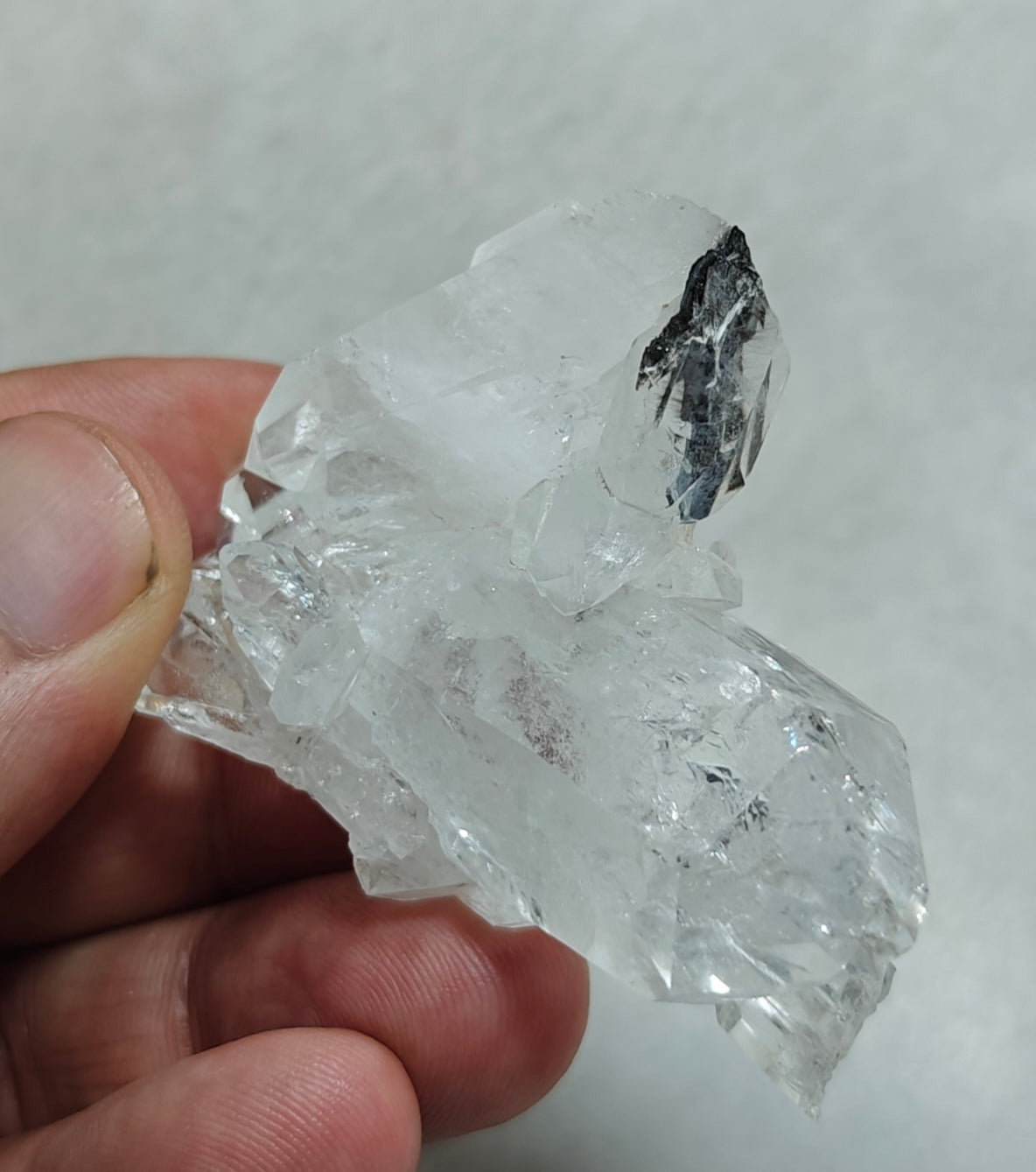 Single beautiful brookite included Quartz Crystals cluster 54 grams