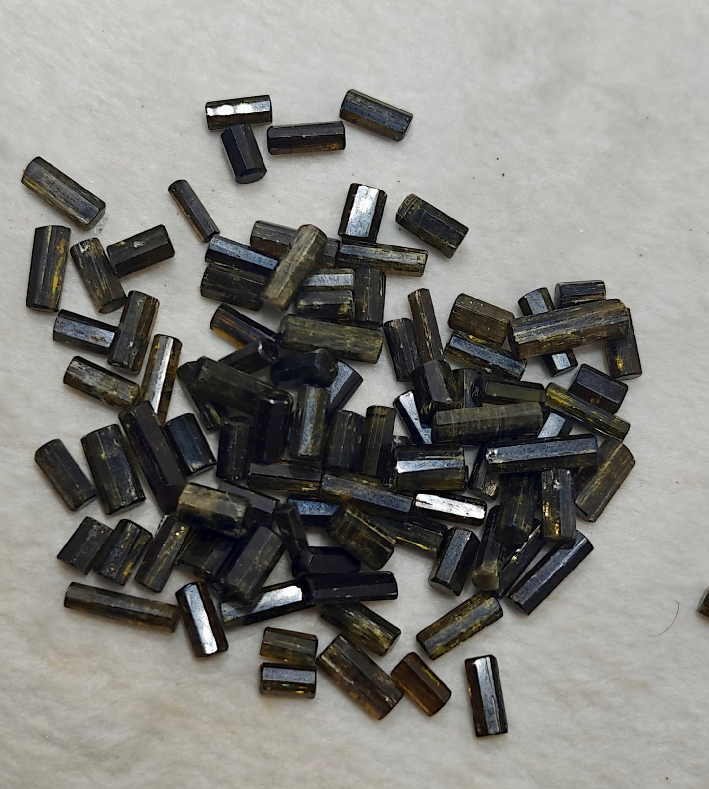 An amazing lot of aesthetic epidote crystals polished surfaces 86 grams