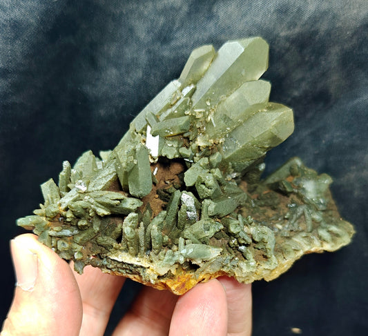 Natural chlorite quartz cluster 200 grams