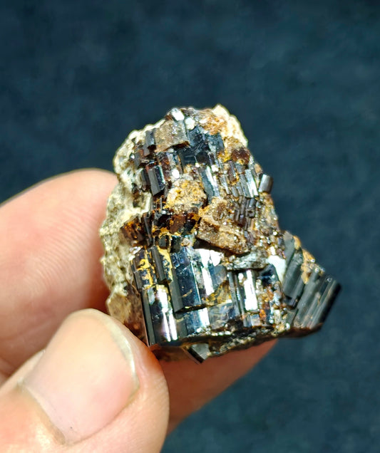 Natural dark brown Vesuvianite crystal on matrix 25 grams