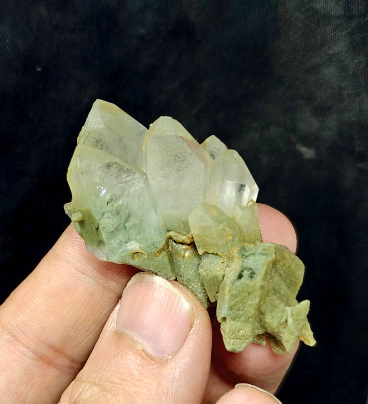 Natural chlorite quartz cluster 25 grams