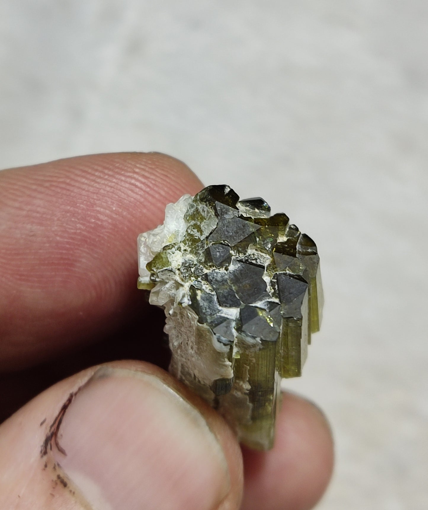 Natural green tourmaline cluster 11 grams