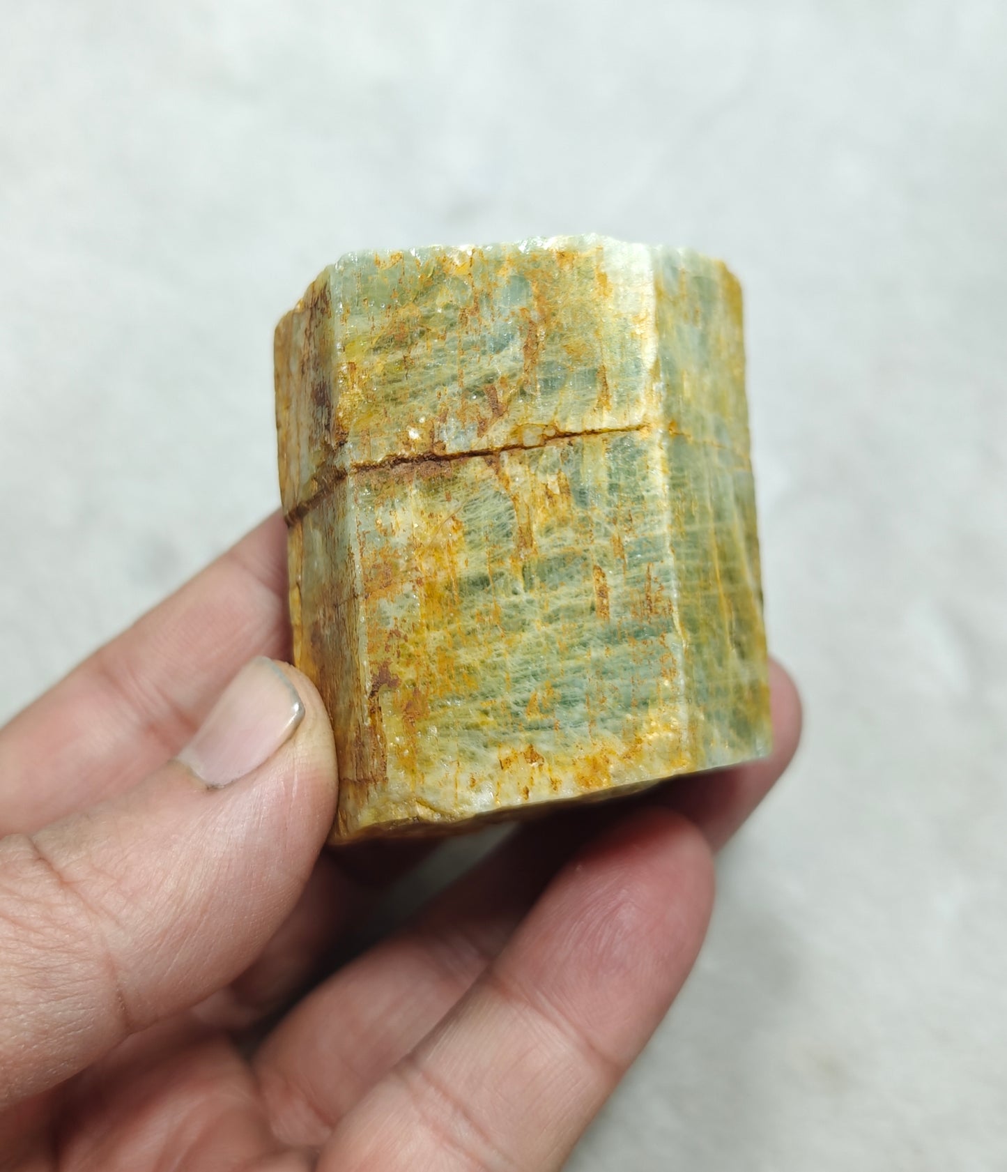 An Aesthetic large opaque Beryl Aquamarine Crystal 168 grams