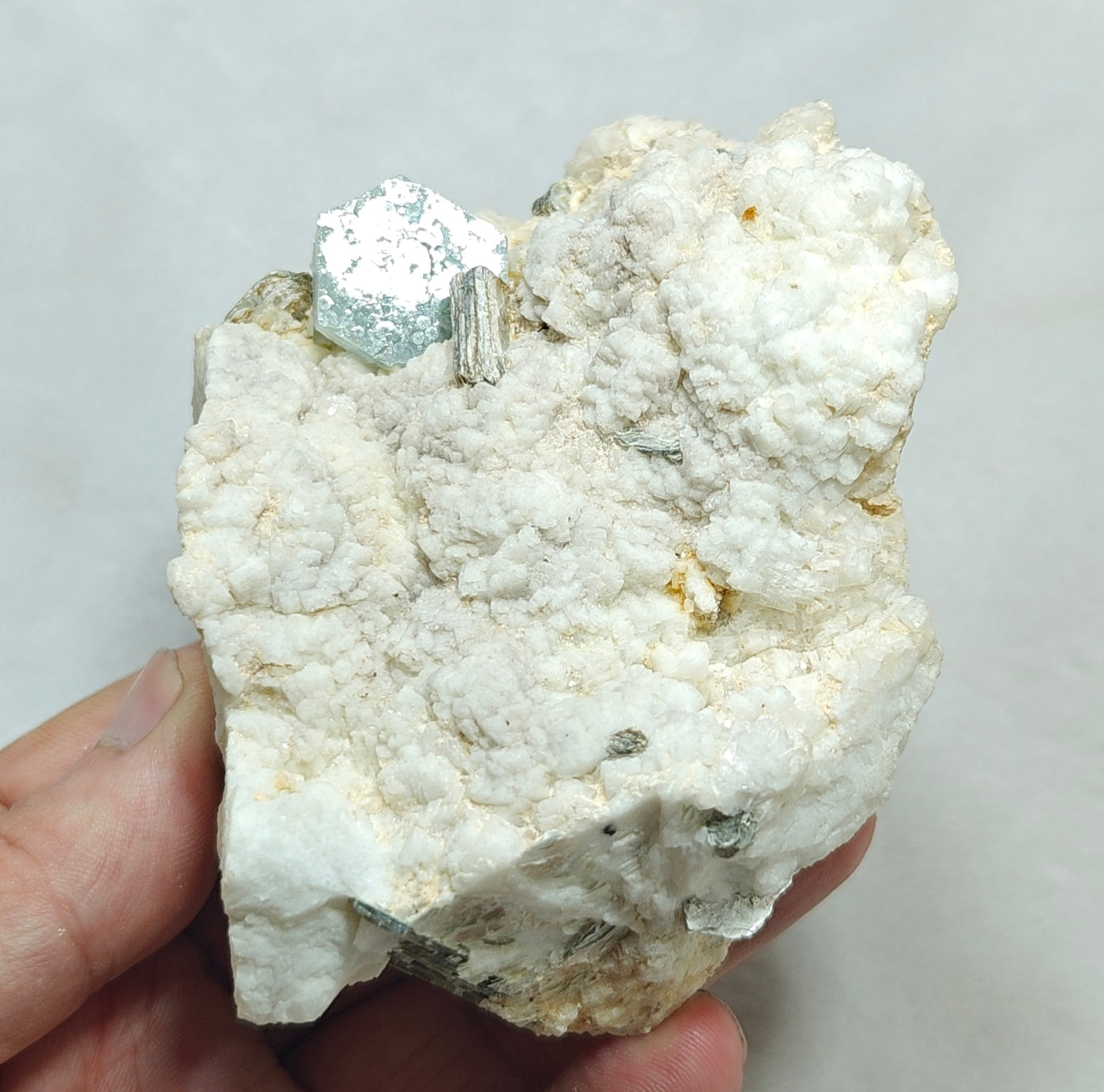 Afghanistan Aquamarine Crystal on matrix with albite 500 grams