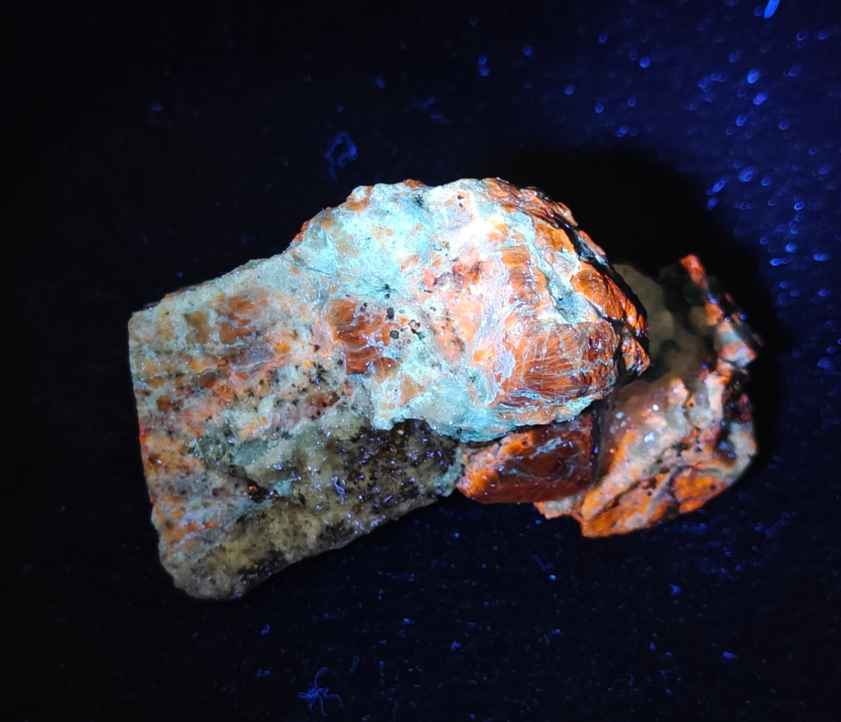 Natural Fluorescent Hauyne/Sodalite on matrix with Calcite 354 grams
