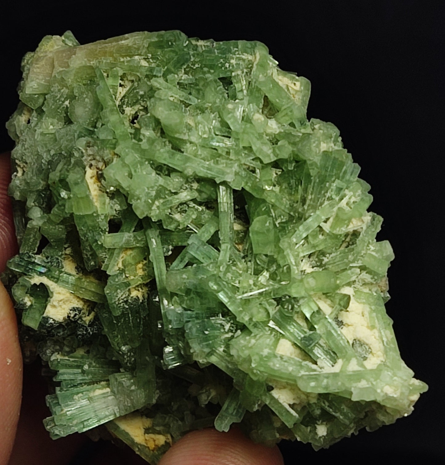 Natural green tourmaline cluster 57 grams