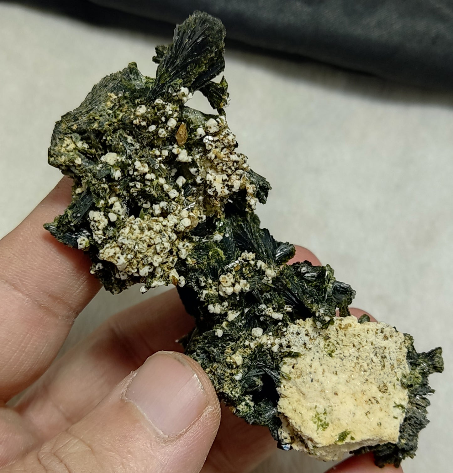 Naturally terminated epidote on matrix 83 grams