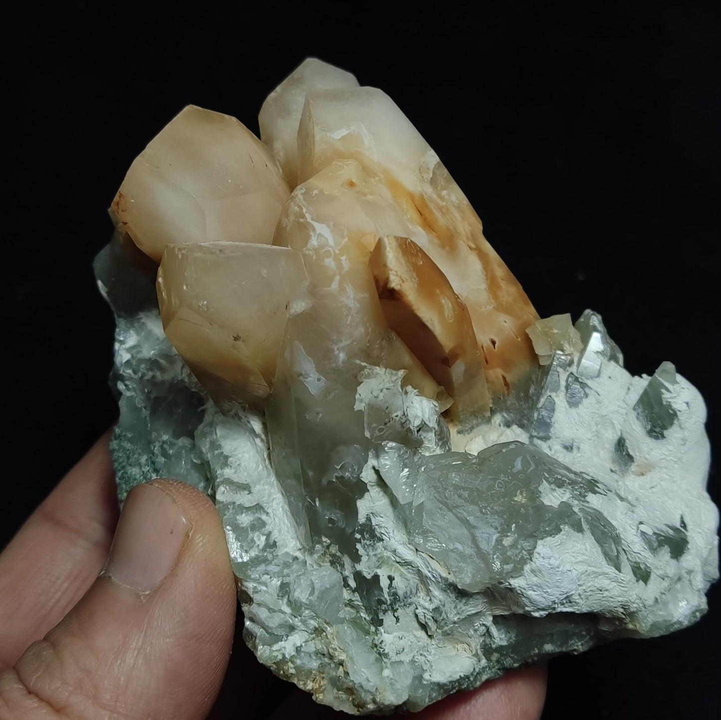 Natural Amphibole Quartz Cluster 327 grams