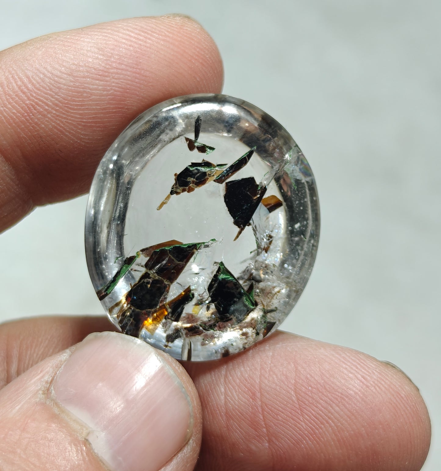 Mica included Quartz cabochon 79 carats