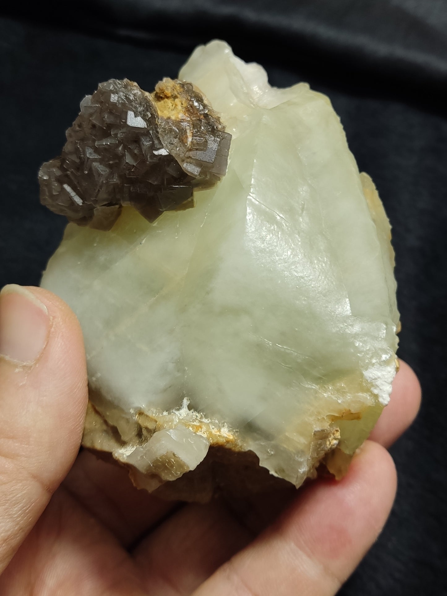 Natural beautifully terminated Calcite And Fluorite crystal 349 grams