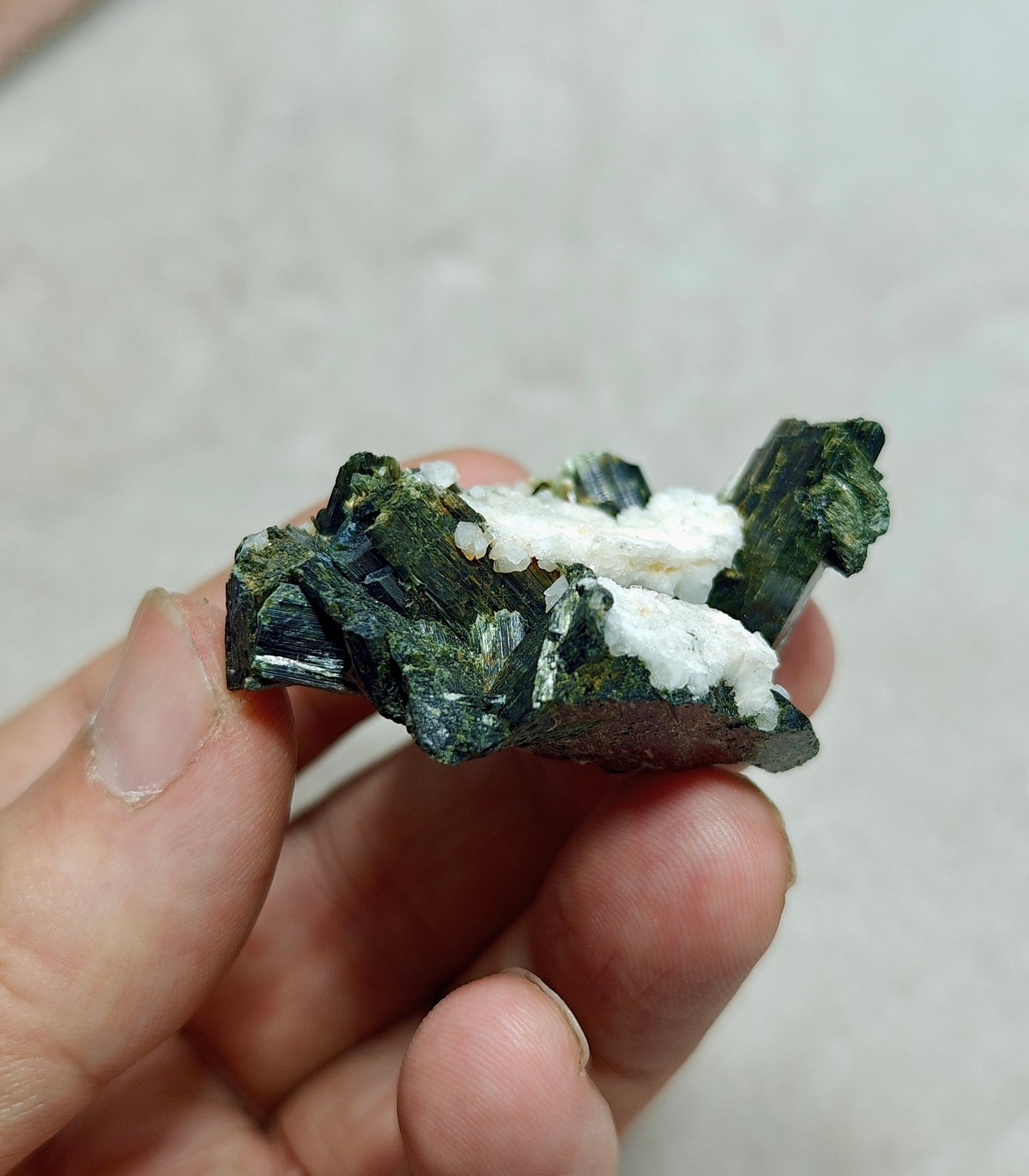 Single beautiful aesthetic aegirine crystals on matrix specimen 47 grams