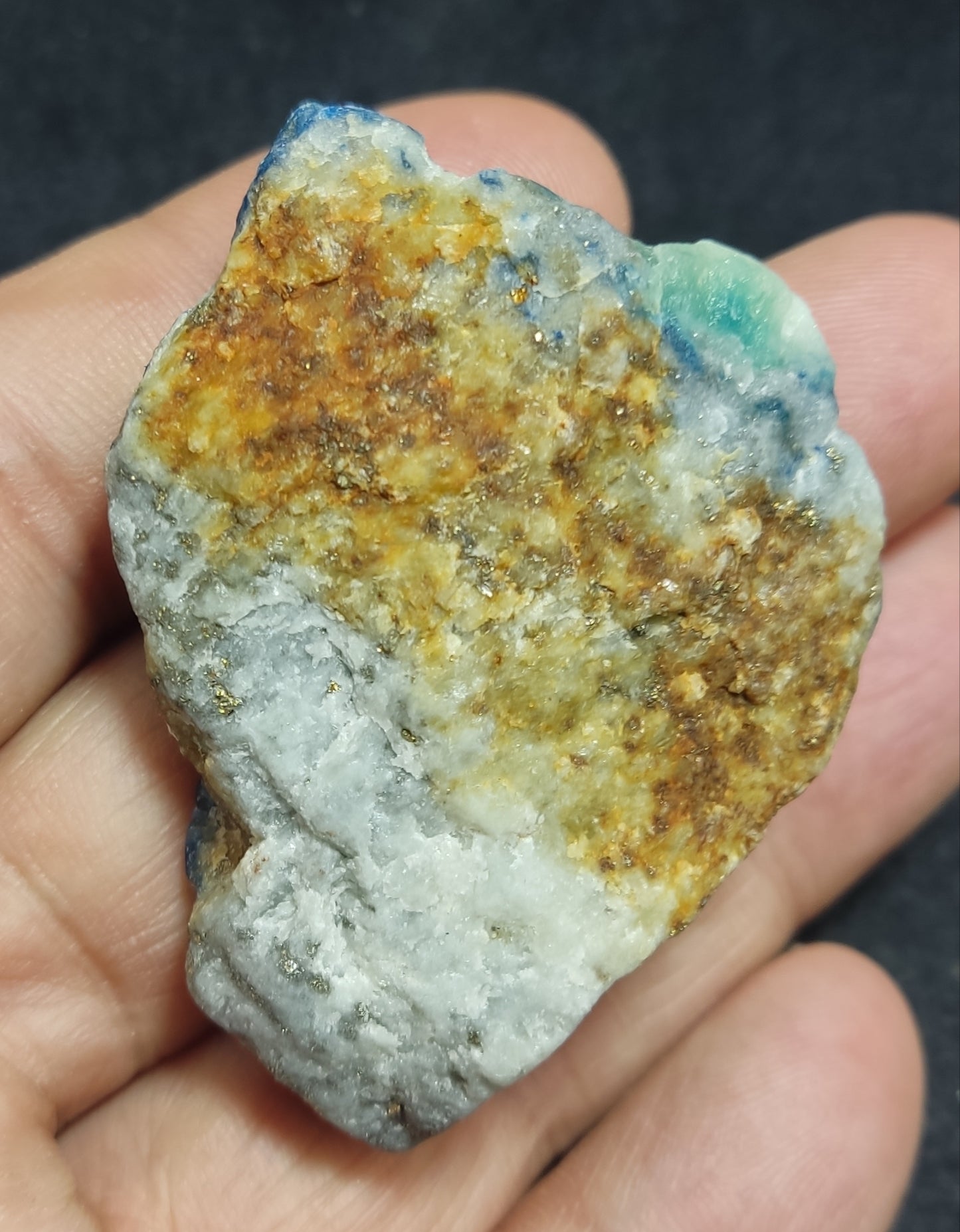 fluorescent natural afghanite on matrix with pyrite 58 grams