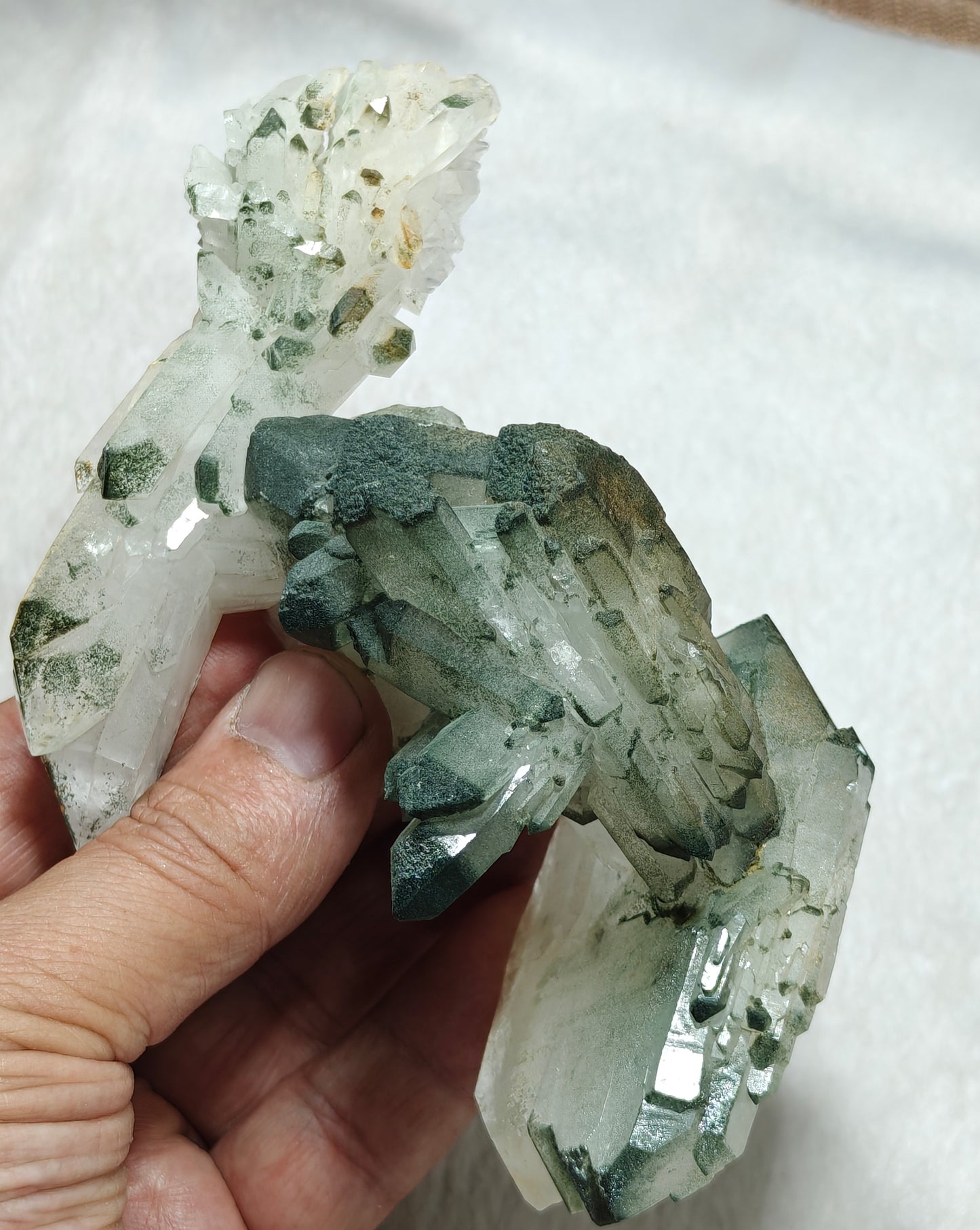 Unique shape Chlorite Quartz specimen 356 grams