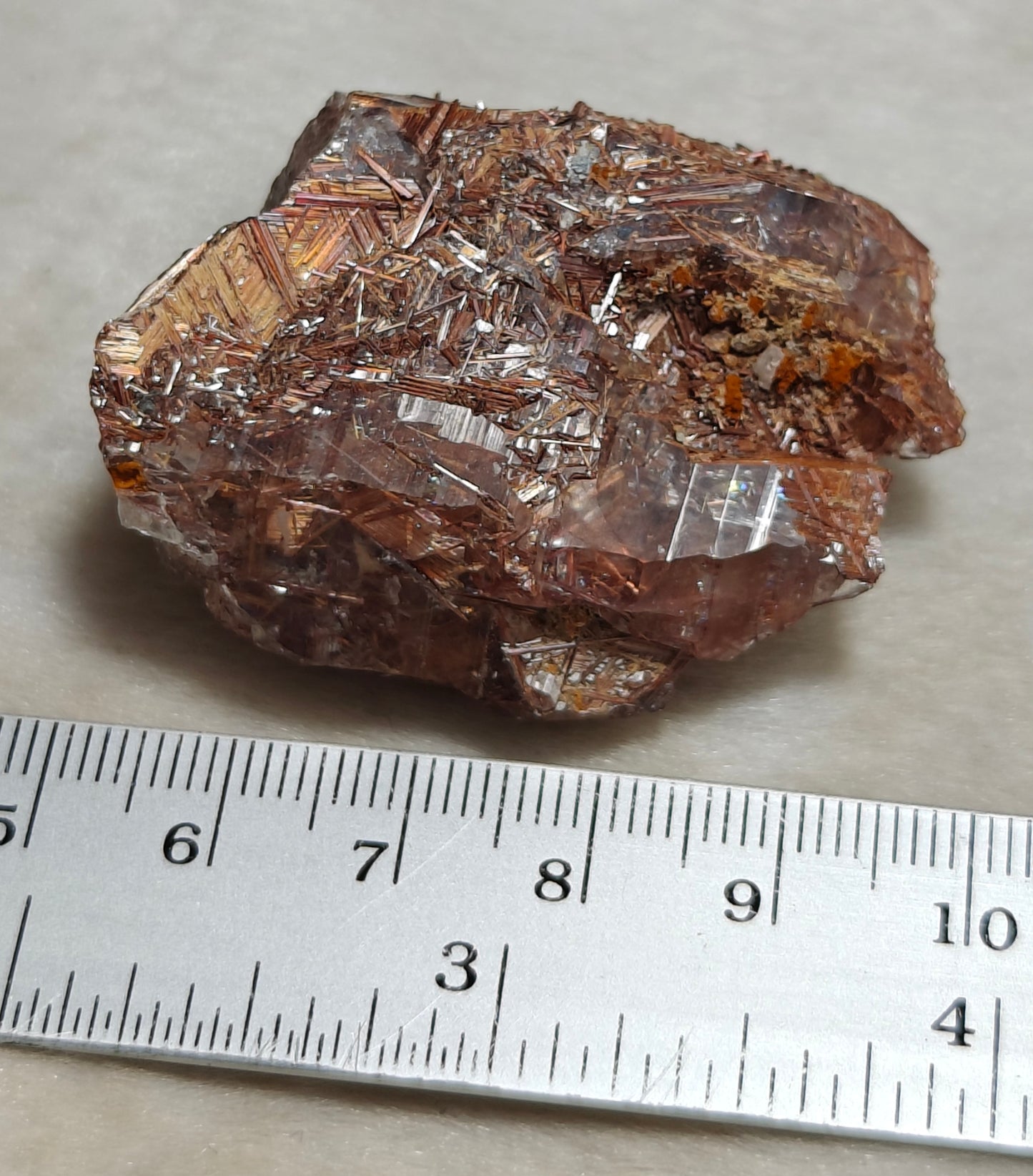 Natural Quartz Crystal with Rutiles Saginite and siderite inclusions 49 grams