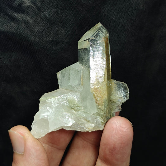 Terminated Chlorite Quartz crystals cluster 64 grams