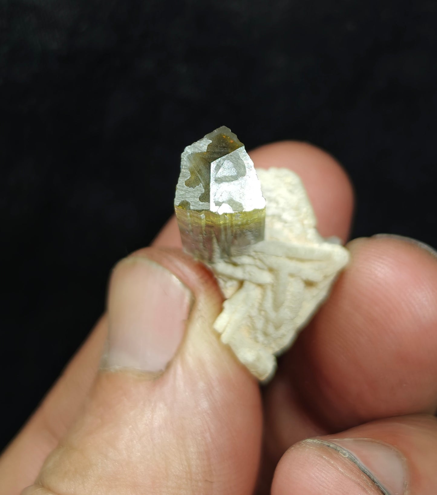 Natural multicolor Tourmaline crystal and associated cleavlandite and a bit of quartz 8 grams