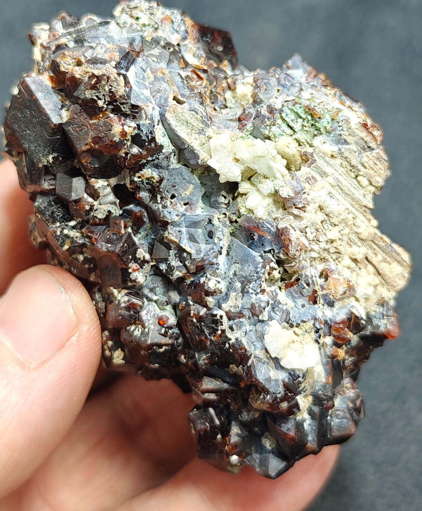 Natural andradite garnets cluster 241 grams