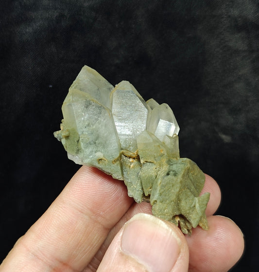 Natural chlorite quartz cluster 25 grams