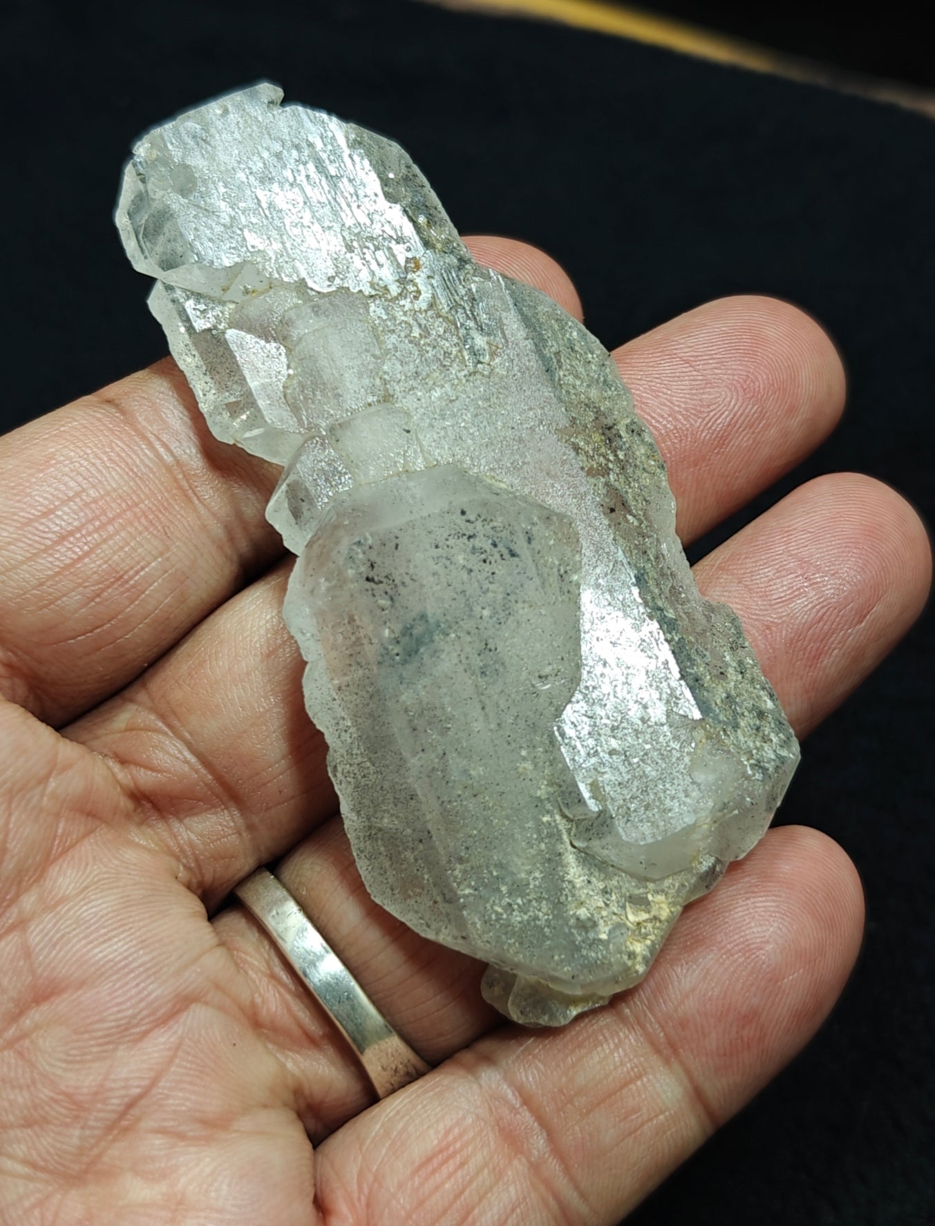 Single beautiful terminated Faden Quartz crystal specimen 60 grams