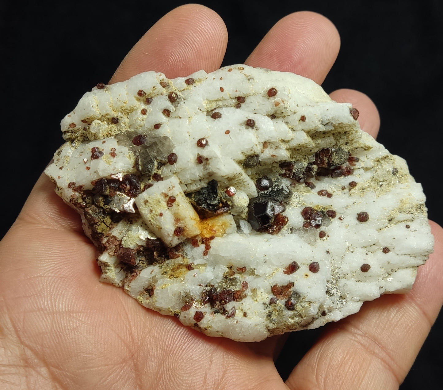 Garnets cluster variety spessartine on Albite 142 grams