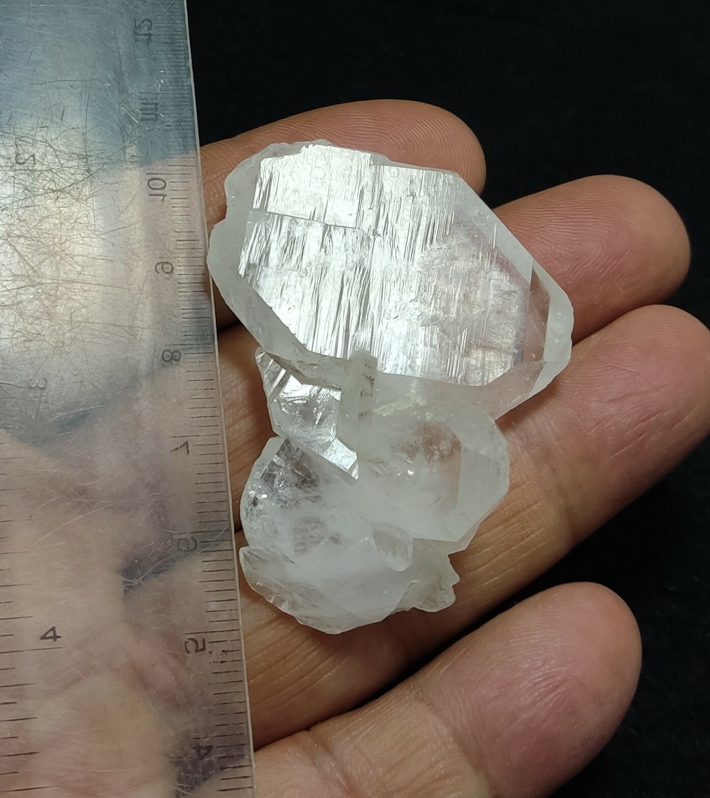 An amazing specimen of terminated faden Quartz crystal 27 grams