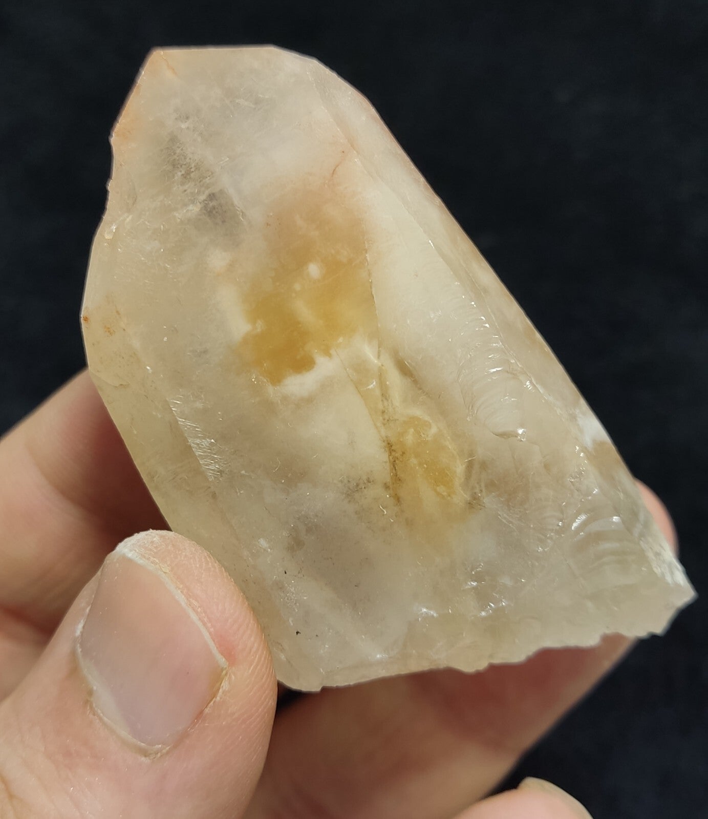 An amazing specimen of terminated amphibole included Quartz crystal 78