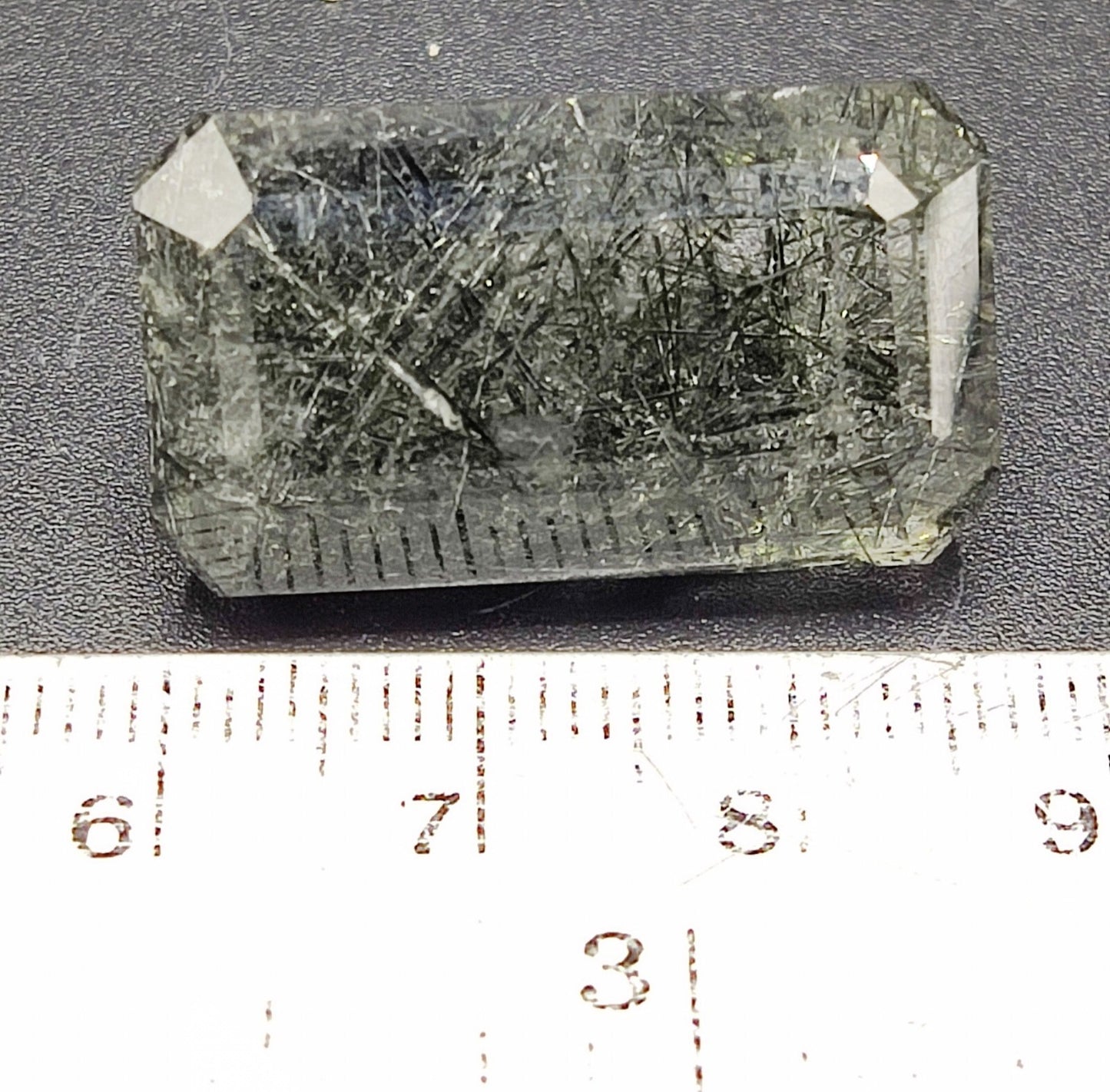 An Aesthetic Natural faceted aegirine quartz gemstone 46 carats