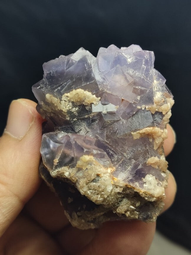Natural Purple Fluorite with Calcite 124 grams
