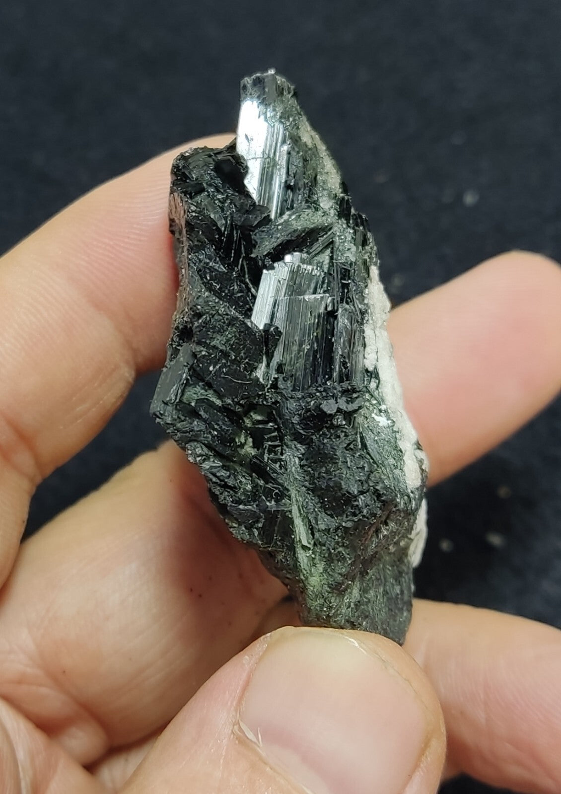 An aesthetic specimen of terminated aegirine crystal cluster 55 grams