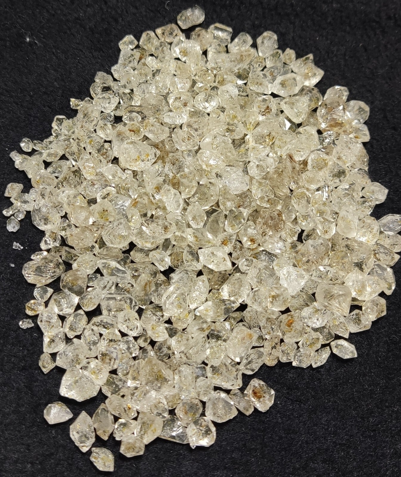 130 grams Diamond Quartz crystals with petroleum inclusions