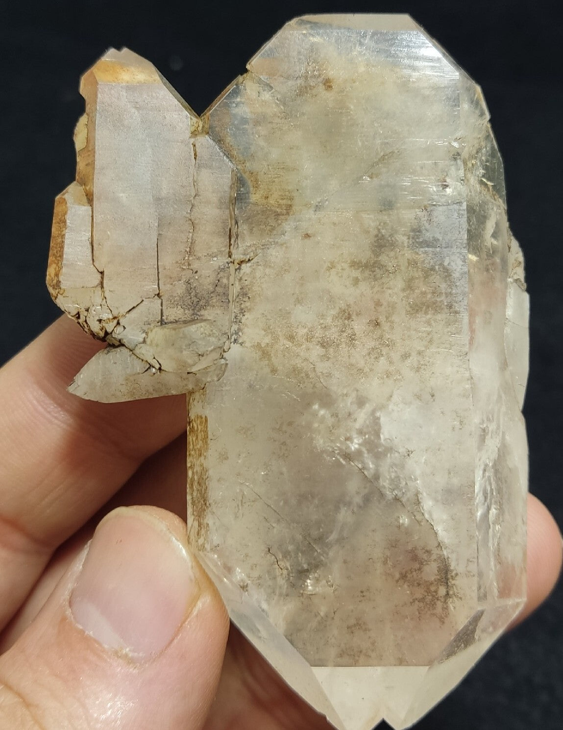 Chlorite/iron quartz crystal Natural floater tabular double terminated 85 grams