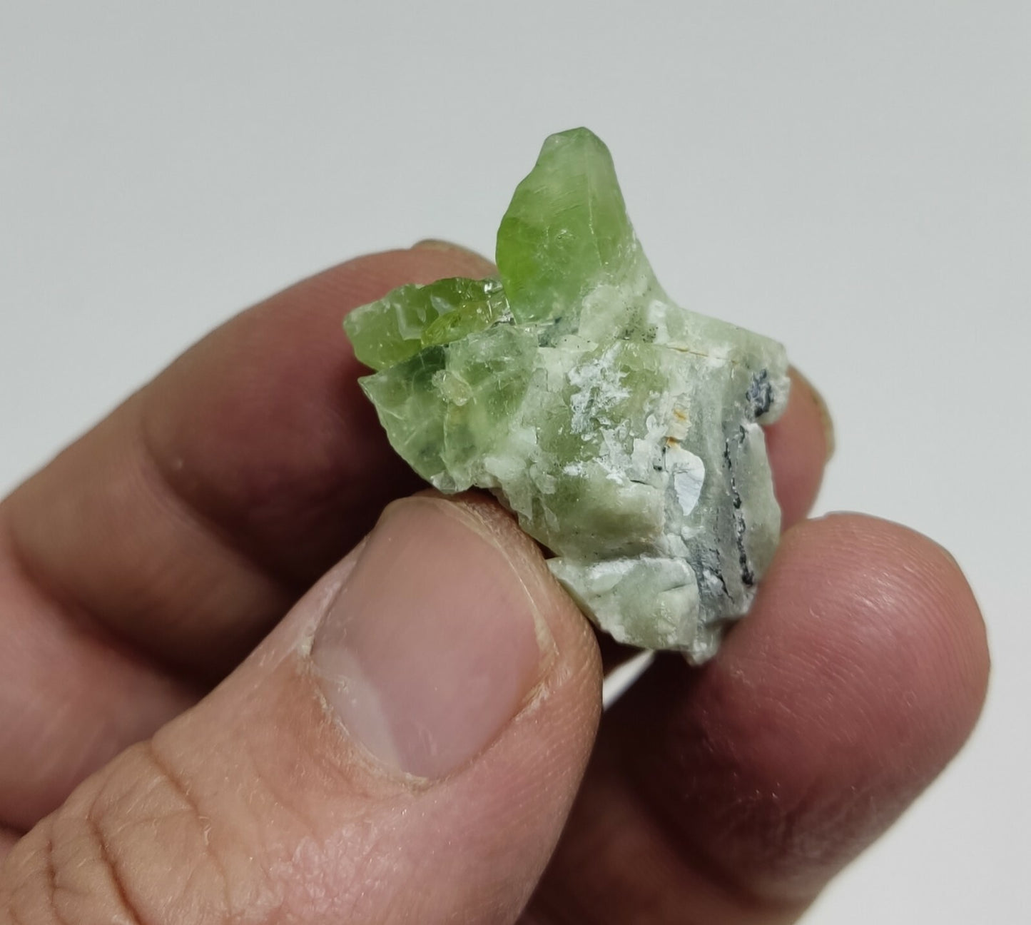 A aesthetic naturally terminated peridot crystal specimen 12 grams