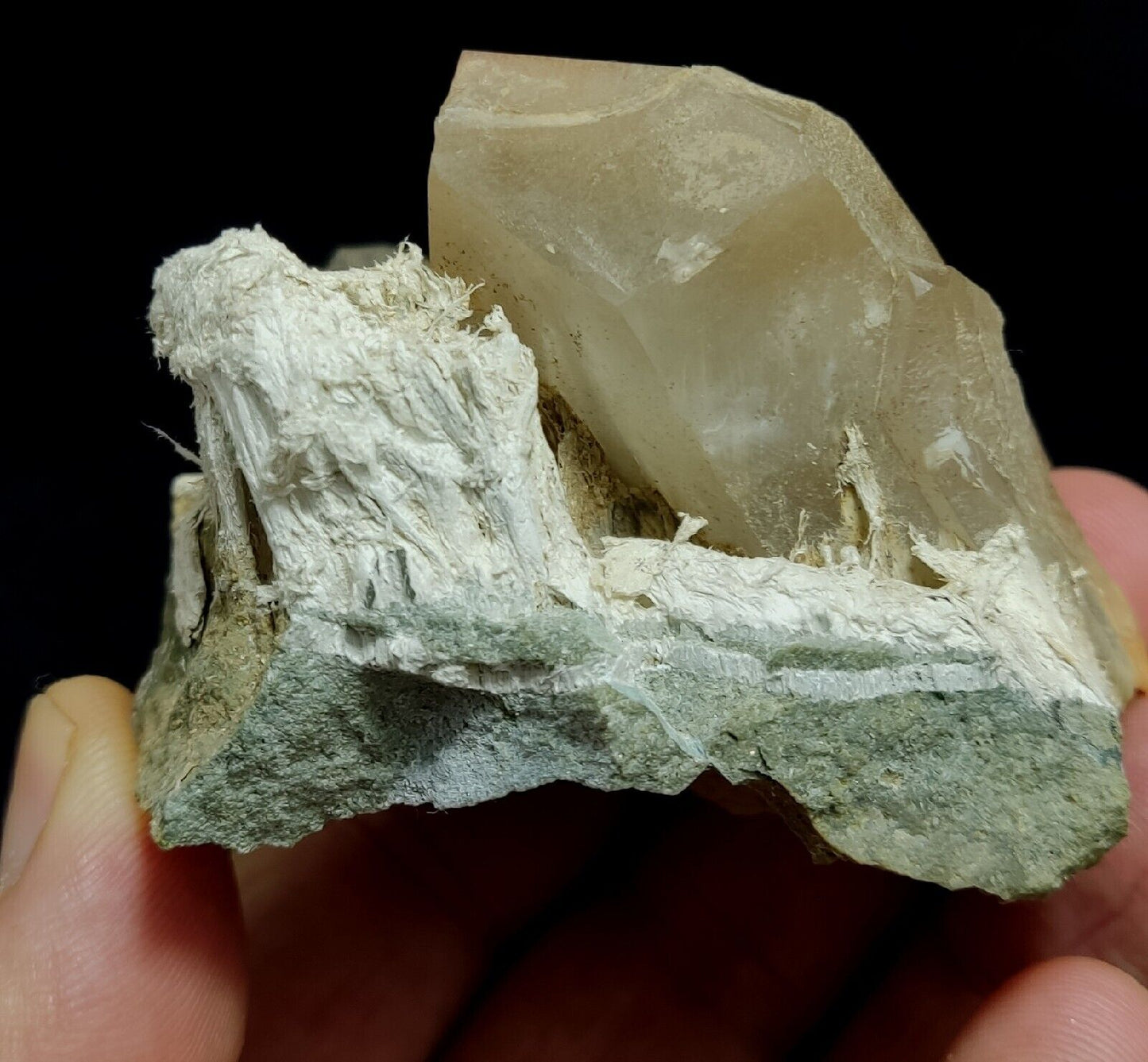 Amphibole included quartz cluster specimen 179 grams