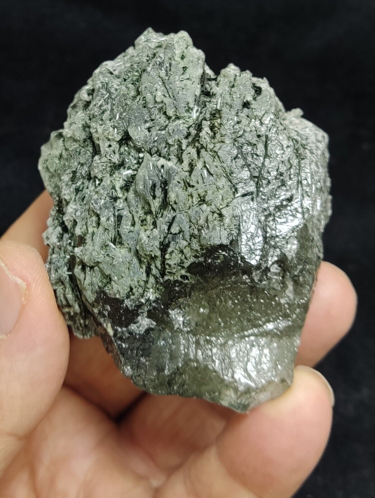 An Aesthetic Natural terminated etched Chlorite Quartz crystal specimen 179 gram