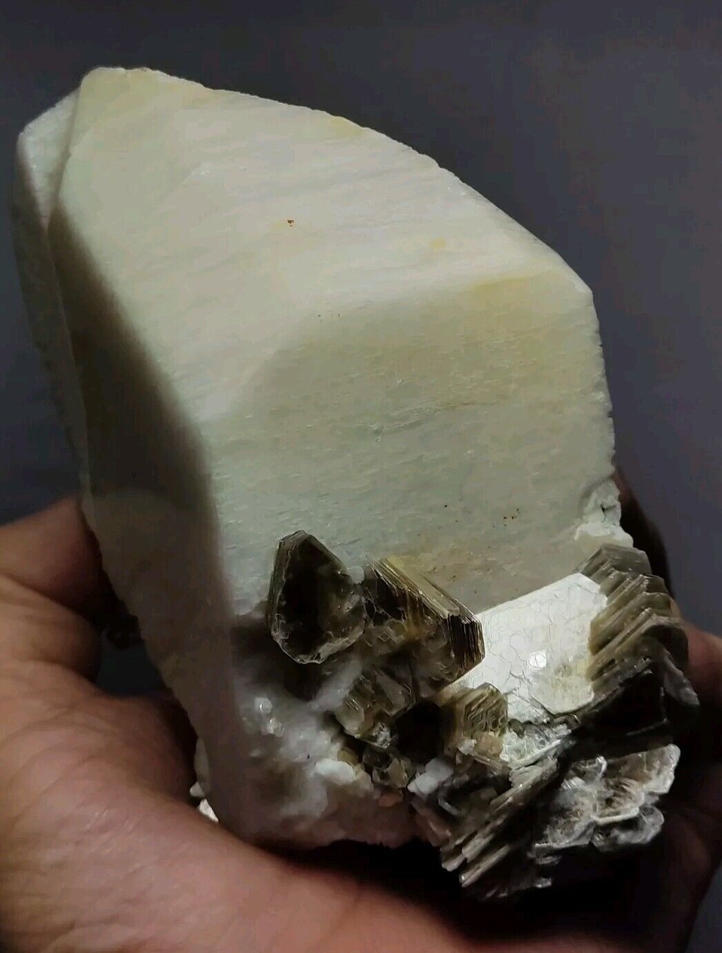 An aesthetic combo specimen of feldspar tourmaline muscovite apatite 735 grams
